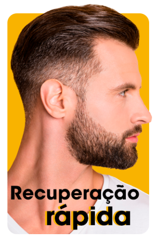 Recuperação rápida Imagem de um homem branco com cabelos e barbas castanhos de perfil com camiseta branca
